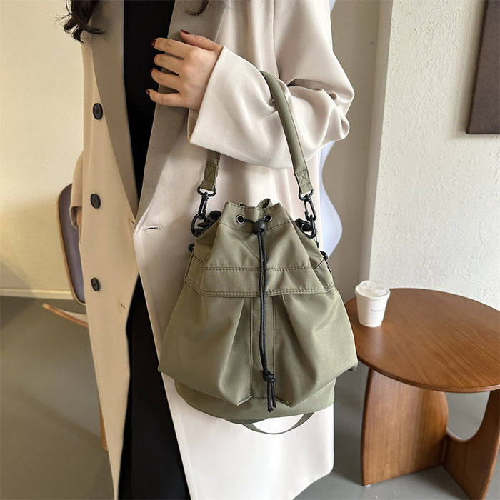 Wholesale Versatile new fashionable and casual bag with large capacity, hand-held drawstring, single shoulder, crossbody, water bucket bag