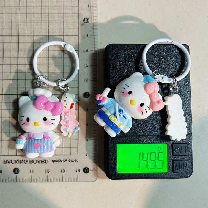 Wholesale Big Cartoon Cat Resin Keychain Cute Backpack Charm Gift MOQ≥2