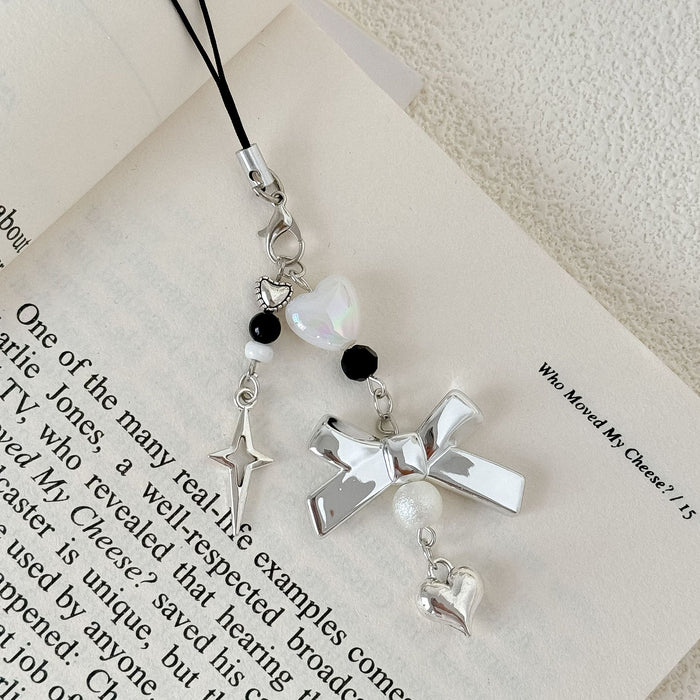 Wholesale Mobile Phone Chain silver Bow Joker Pendant