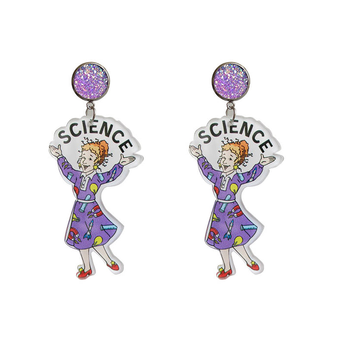 Wholesale 2PCS/PACK Student Teacher Earrings Rainbow Letters Acrylic Earrings JDC-ES-HeYi117