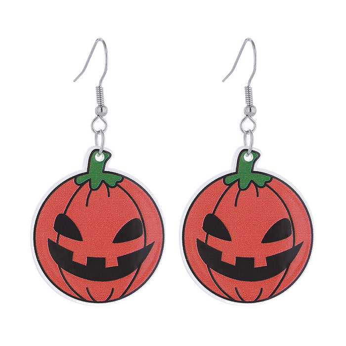 Wholesale Acrylic Pumpkin Head Luminous Earrings  Funny Horror  Earrings