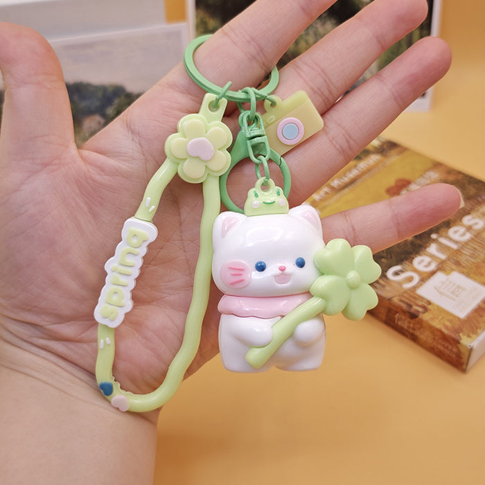 Wholesale Cute Cat Keychain Car Pendant Creative Keychain School Bag Cartoon Pendant Men and Women Small Gifts