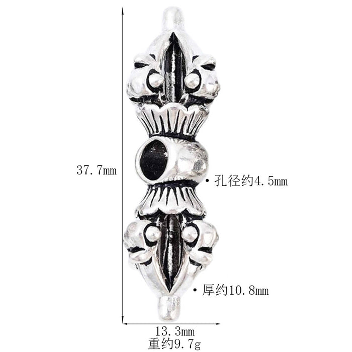 Wholesale Pure silver diamond bell pestle, Thai silver partition beads, retro cultural toys, DIY braided rope, handmade jewelry accessories