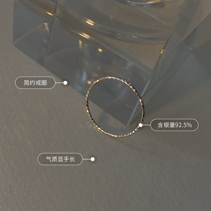 Wholesale Pure silver circle ring, layered for women, niche design, cool style, high-end fashion, personalized and simple