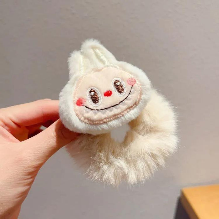 Wholesale Cute cartoon plush hair ties in various colors.