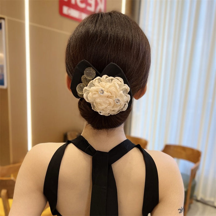 Wholesale Light Luxury Premium Camellia Butterfly Knot Ball Head Twisting Disc Hair Artifact Braiding Device Women's Headwear JDC-HS-FX003