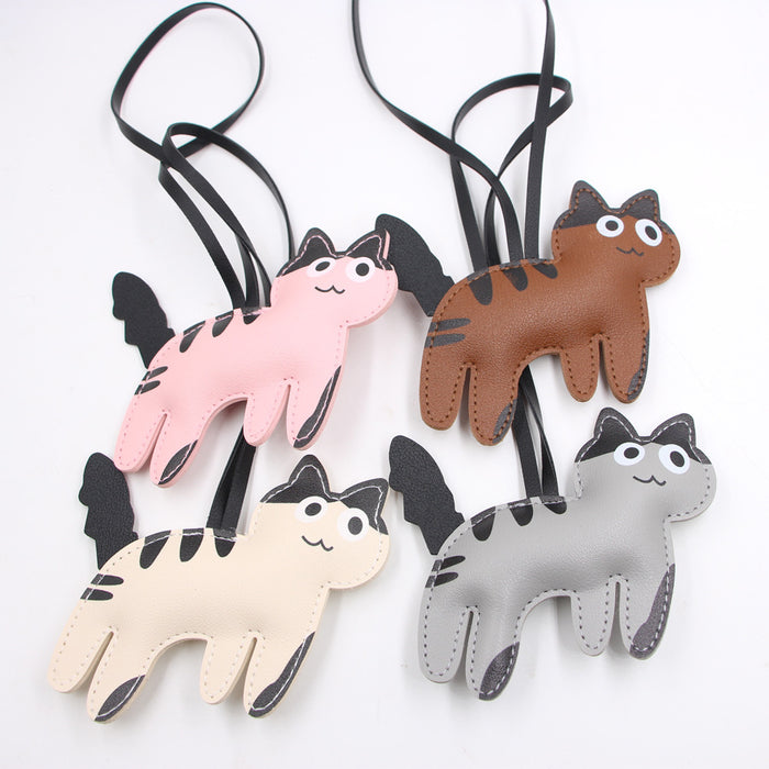 Wholesale Candy Cow Kitten Leather Backpack Pendant Kitten Hanging Clothing Jewelry