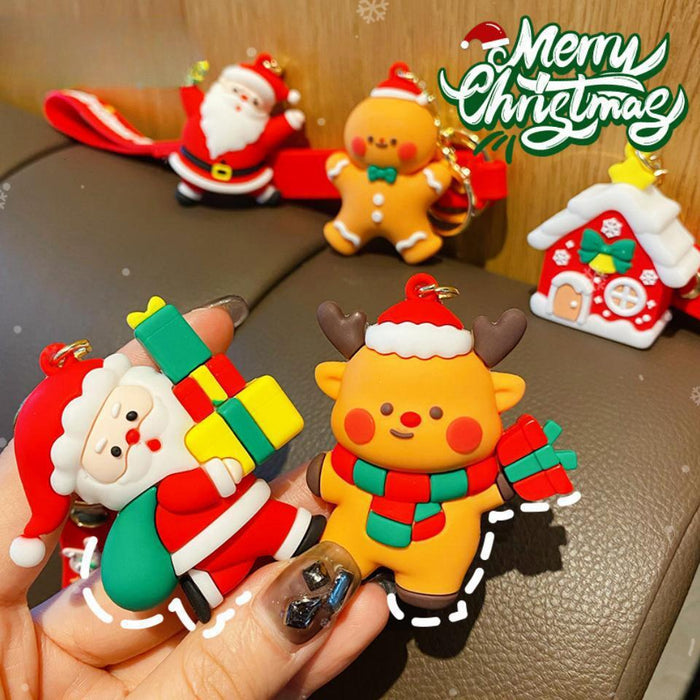 Wholesale Christmas Silicone Cartoon Doll Keychain JDC-KC-MingT217