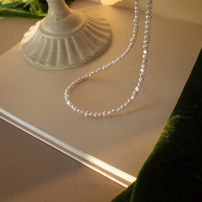 Wholesale Natural pearl shaped irregular necklace, light luxury necklace, collarbone chain