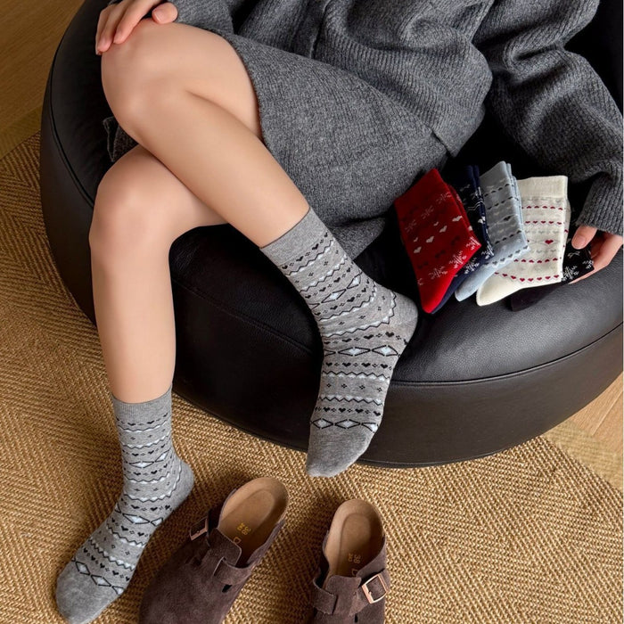 Wholesale Pure cotton socks, children's bow, heart, middle tube, stacked socks, retro style