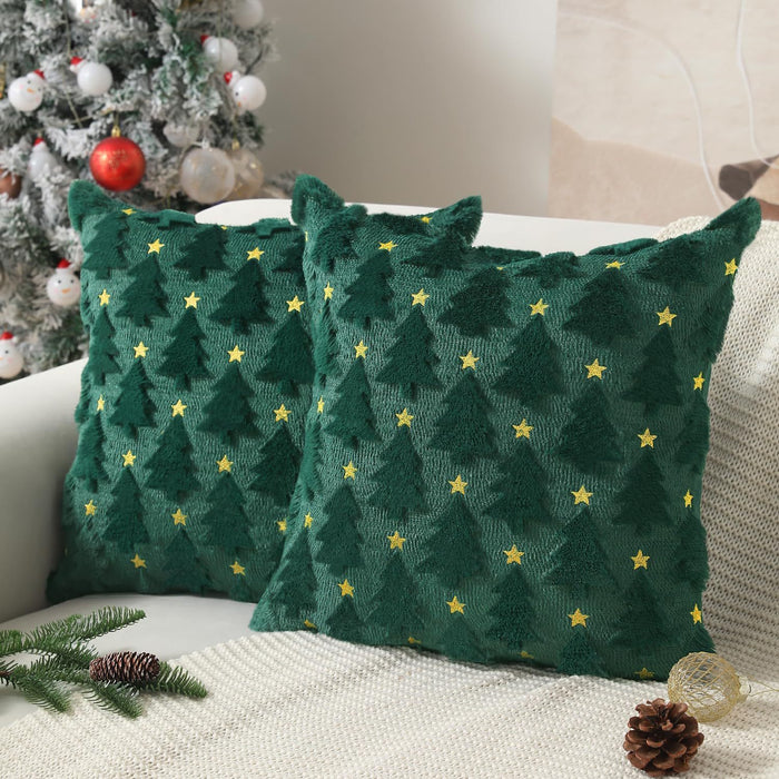 Wholesale Christmas Pillow Solid Color Quilted Plush Pillowcase
