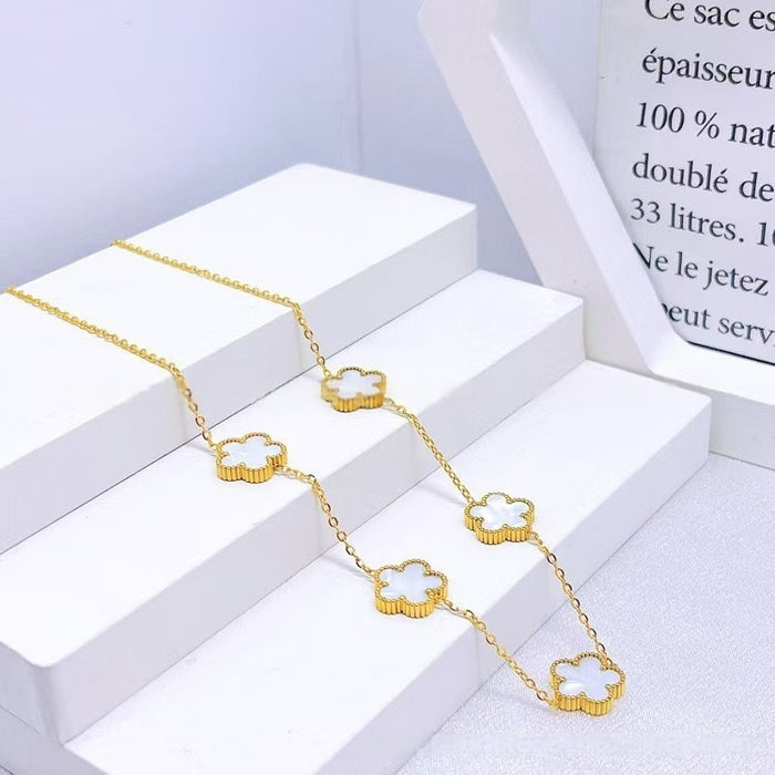 Wholesale Stainless steel clover necklace bracelet earrings