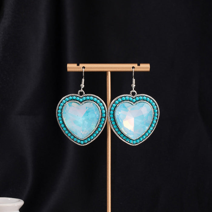 Wholesale Turquoise Flower Pendant Bohemian Ethnic Style Earrings