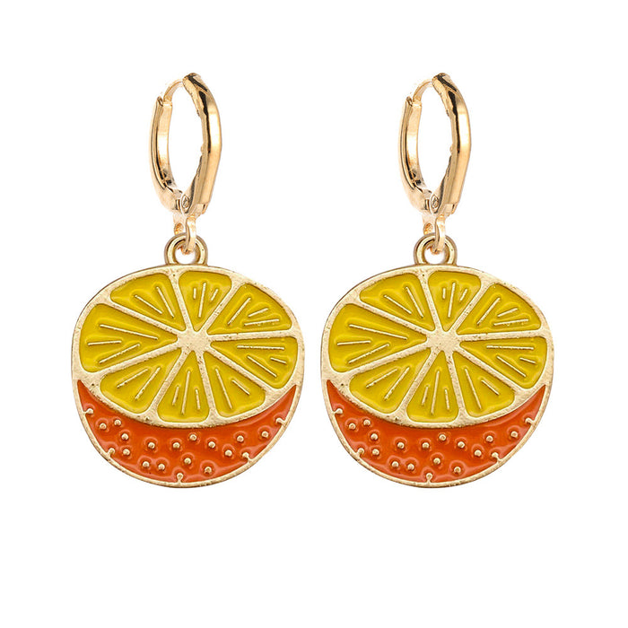 Wholesale fruit earrings Lemon avocado strawberry cute fruit alloy drop earrings jewelry