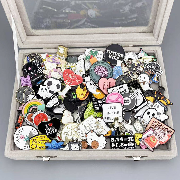 Wholesale Cartoon Blind Box Brooch Set Stylish Metal Badge Pins Fashion Jewelry Accessory Boutique Gift MOQ≥50