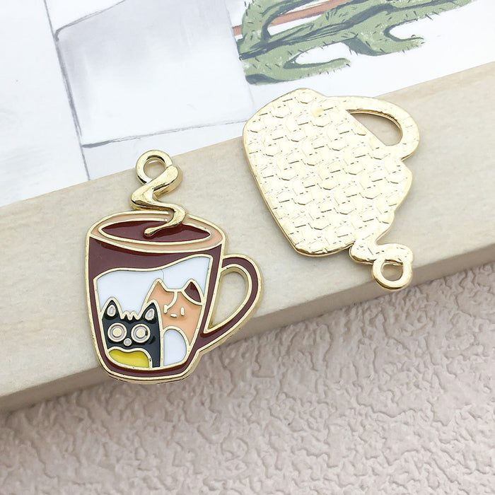 Wholesale Mixed 10 cartoon black and white cat jewelry pendant earrings necklace pendant