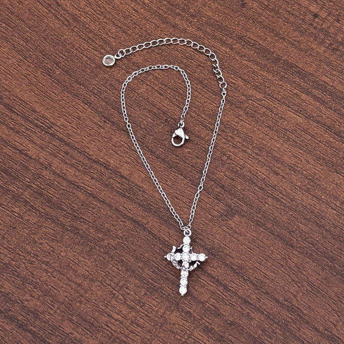 Wholesale Rotating Circle Cross Ring Zircon Cross Bracelet