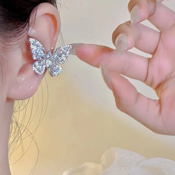 Wholesale Light luxury niche temperament butterfly ear clip fashionable high-end feeling ear bone clip women's new unique ear hole free earrings