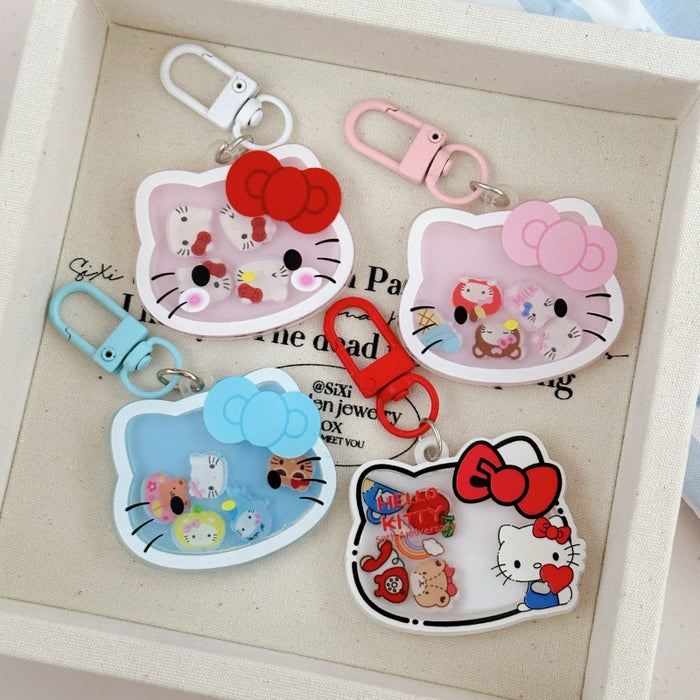Wholesale Cartoon Wobbly Cat Acrylic Keychain Cute Bag Charm Fashion Accessory Gift Resale