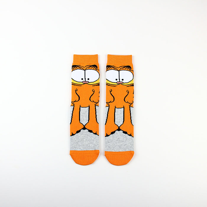 Wholesale Leisure Sports Jacquard Four Seasons Youth Women Cotton Couple Middle Socks Men Trendy Socks Long Socks