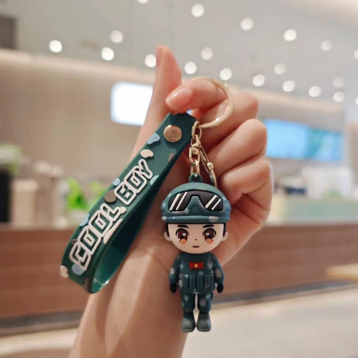 Wholesale Soft rubber cartoon special forces soldier keychains