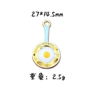 Wholesale 10pcs  jewelry accessories alloy color oil pan fried egg spatula earrings pendant key pendant