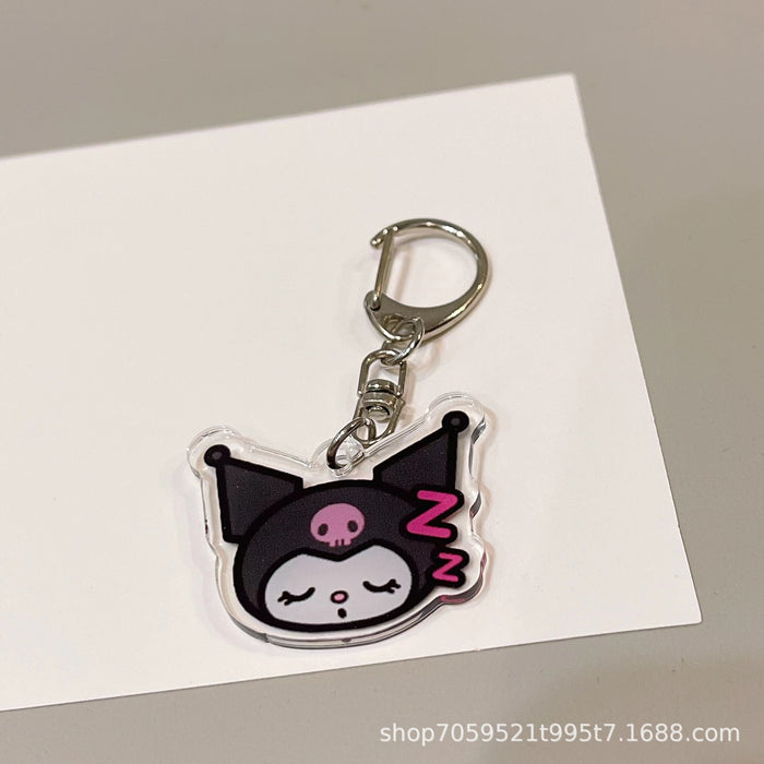 Wholesale Double-sided Keychain Cute Cartoon Book Bag Pendant Transparent Pendant Acrylic Keychain for Men and Women
