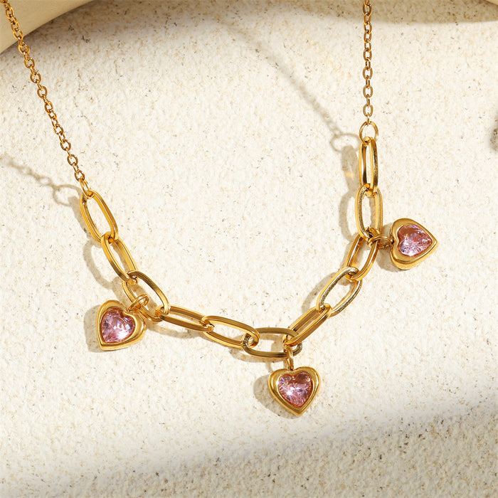 Wholesale Love zircon necklace, simple, fashionable, exquisite accessories, niche accessories