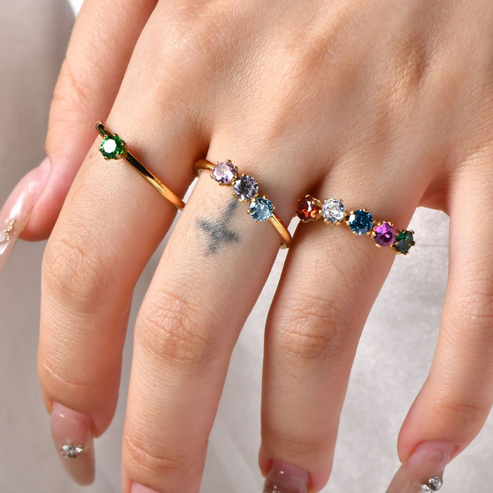 Wholesale Titanium Steel Ring Cast Inlaid Zircon Ring