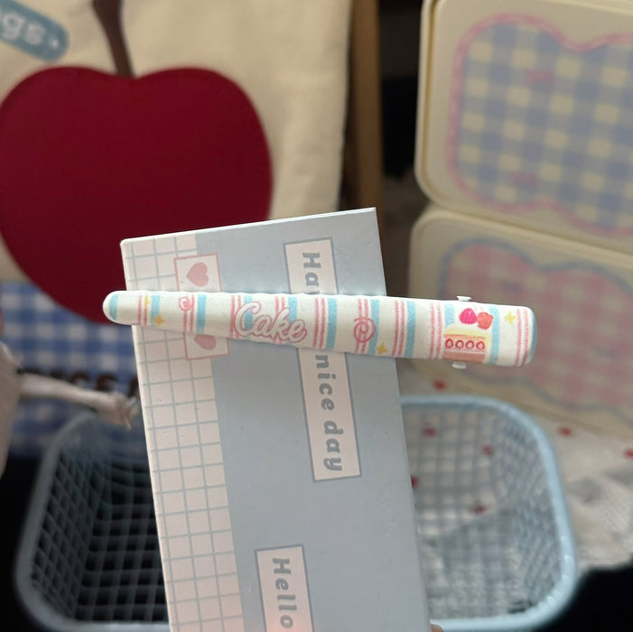 Wholesale Blue Striped Cake Design Metal Hair Clip Sweet Cute Casual Hair Accessory