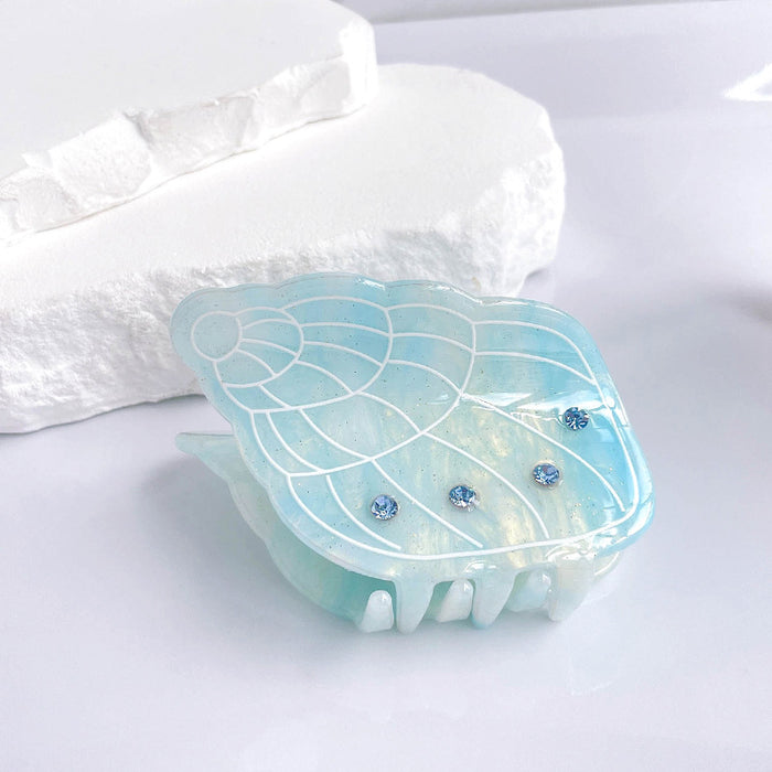 Wholesale Diamond studded claw clip, cute girl, dolphin shell, medium shark clip, back of the head, half tied hair headpiece, hair accessory