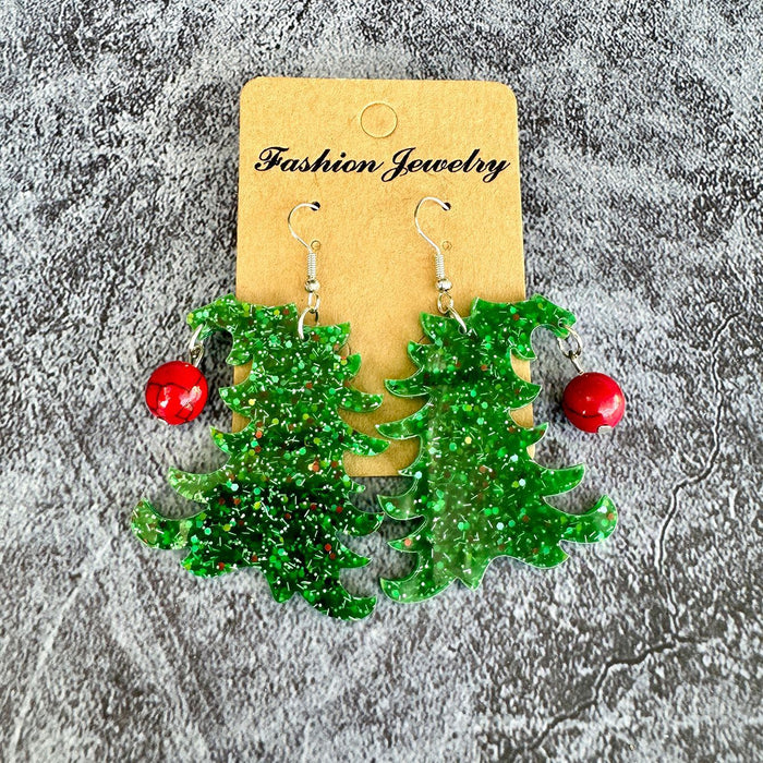 Wholesale Christmas tree acrylic ing earrings Christmas exaggerated holiday jewelry