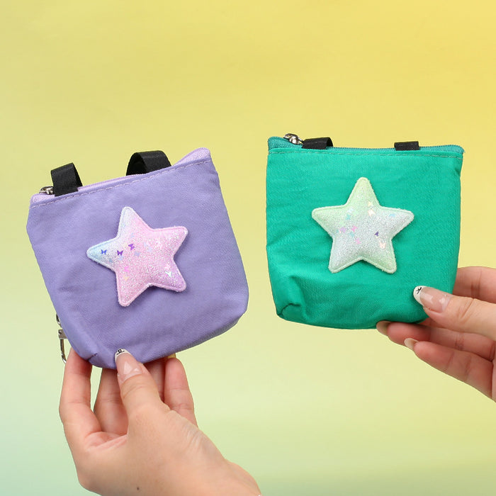 Wholesale Five Pointed Star Tarpaulin Handbag Coin Purse Trendy Zipper Bag Charm