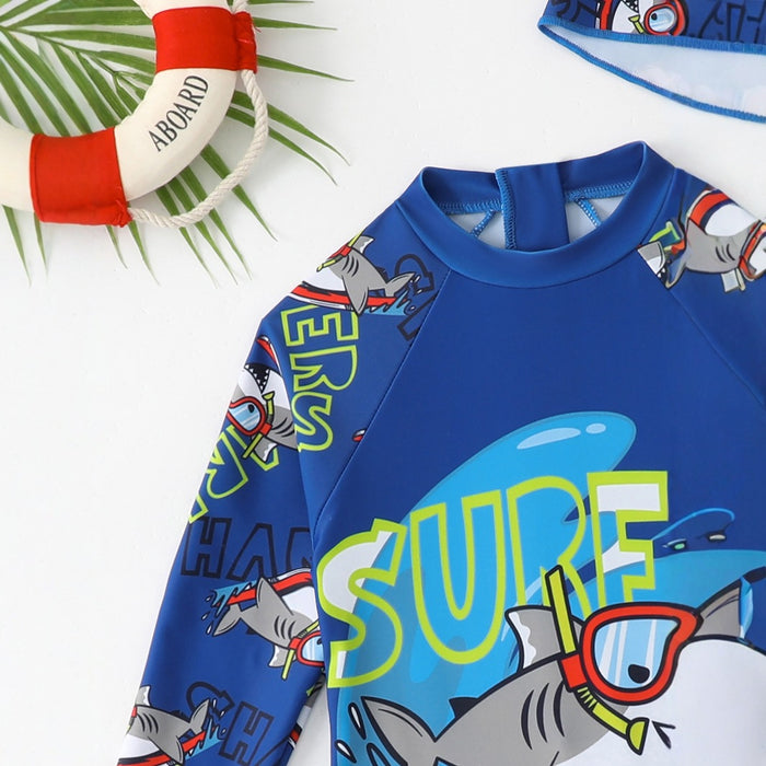 Wholesale New children's swimsuit one-piece long sleeved long pants 2-piece set surfing swimsuit swimming suit