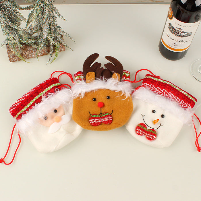 Wholesale Christmas Decorations  Velvet Apple Bag Bundle Flap Pocket Pants Ornaments Christmas Doll Gift Bag