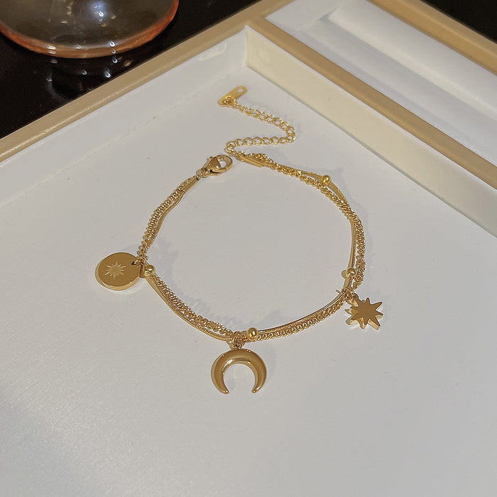 Wholesale stainless steel bracelet double-layer folded to wear