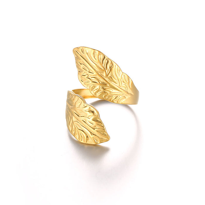 Wholesale Retro Geometric Irregular Textured Stainless Steel Ring
