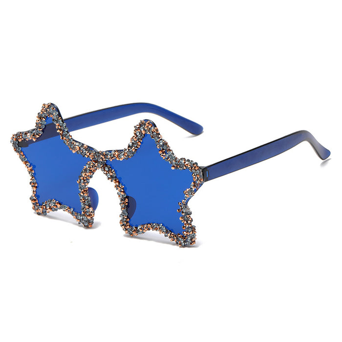 Wholesale Five-pointed Star Diamond Frameless PC Sunglasses JDC-SG-MNY008