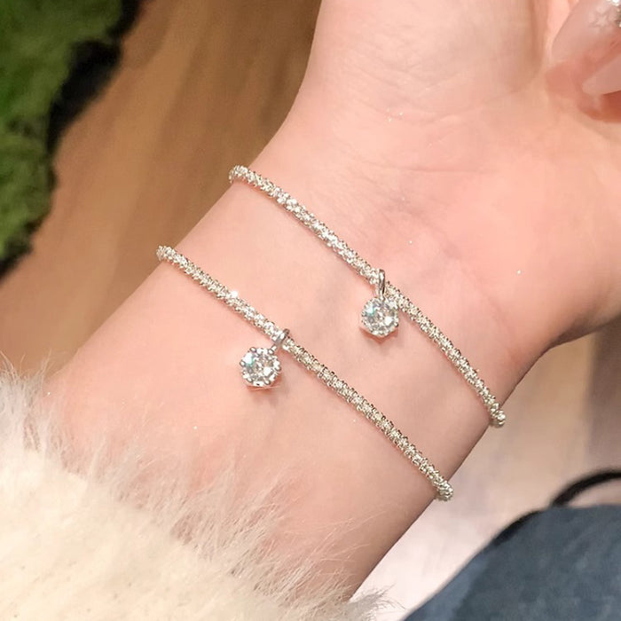 Wholesale Silver ankle chain, female fashion niche design, foot accessories, sparkling diamonds, starry sky ankle chain