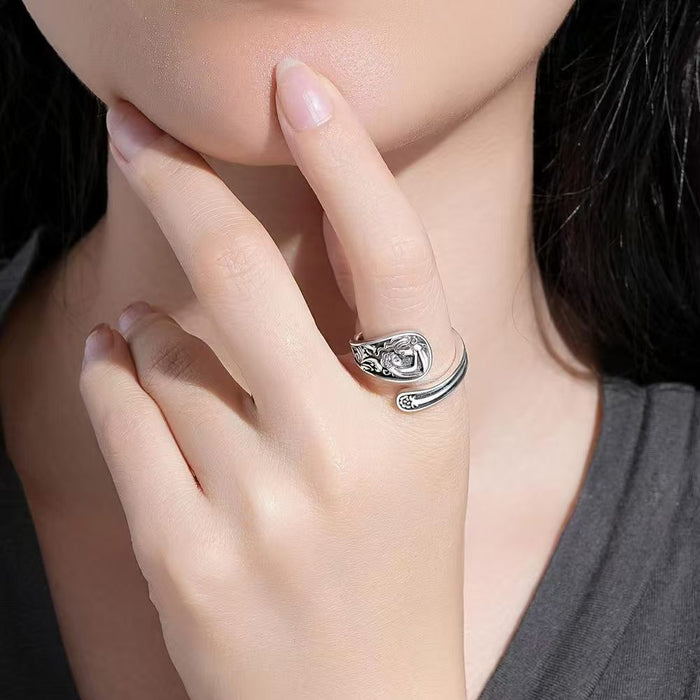 Wholesale Vintage relief style ring with adjustable opening index finger ring wholesale