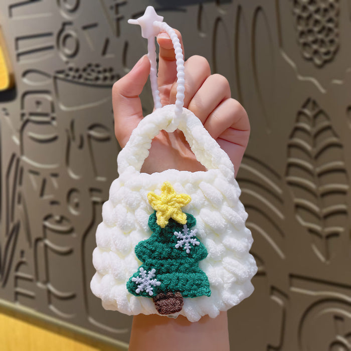 Wholesale Christmas hand-woven wool bag,  earphone bag,  mini coin purse,   pendant