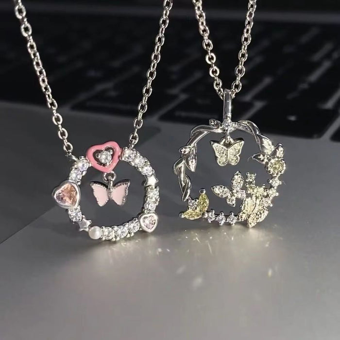 Wholesale Butterfly lucky wreath necklace, light luxury, niche style, temperament, collarbone chain