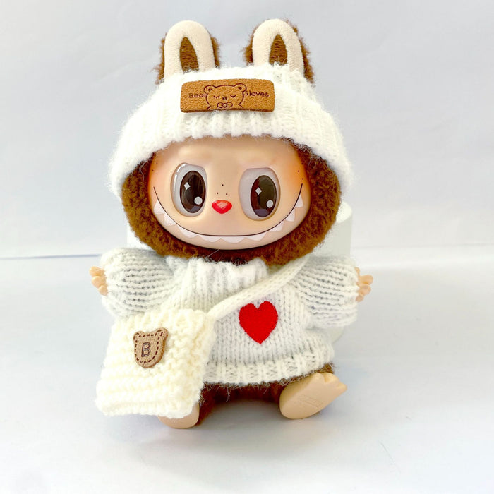 Wholesale Wear red heart sweater with letters and a hat,  a little bear knitted hat,  and a baby clothes