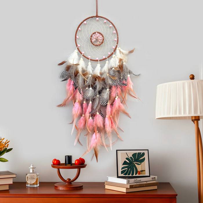 Wholesale Crystal Feather Dreamcatcher Handmade Tree of Life Room Decor MOQ≥2