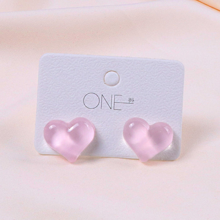 Wholesale Cute peach heart chubby and colorful earrings, simple and versatile, niche design, high-end wholesale