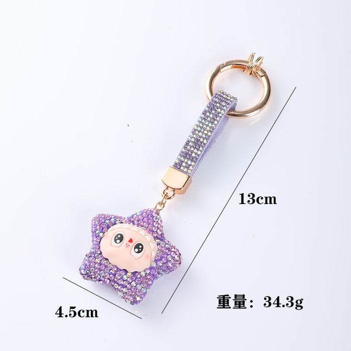 Wholesale Cute Car Keychain with Cross-Border Diamond Inlay