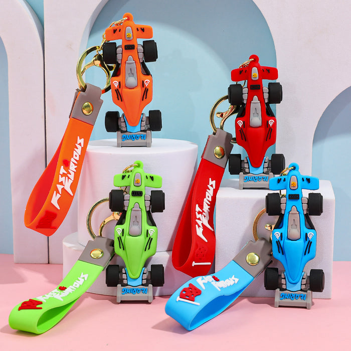 Wholesale Cartoon Racing Car Model Keychain Backpack Pendant Doll Keychains