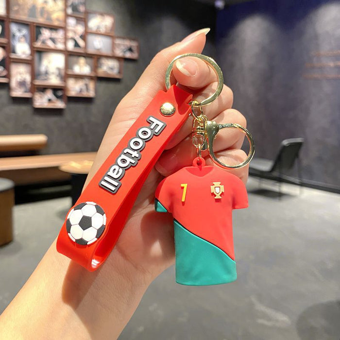 Wholesale Football jersey keychain,  cartoon doll,  school bag pendant,  car keychain