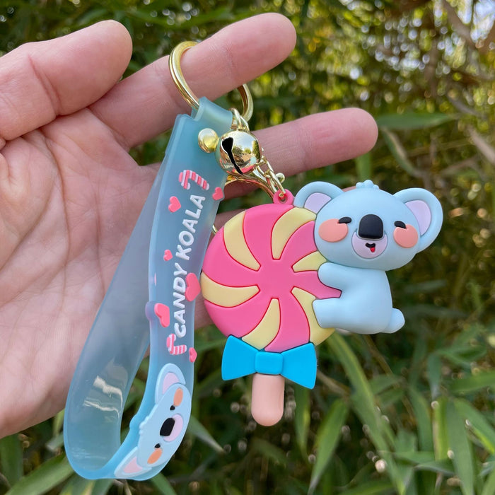 Wholesale Drip glue keychain, koala candy, couple pendant, car keychain, bag decoration, claw doll machine, small gift