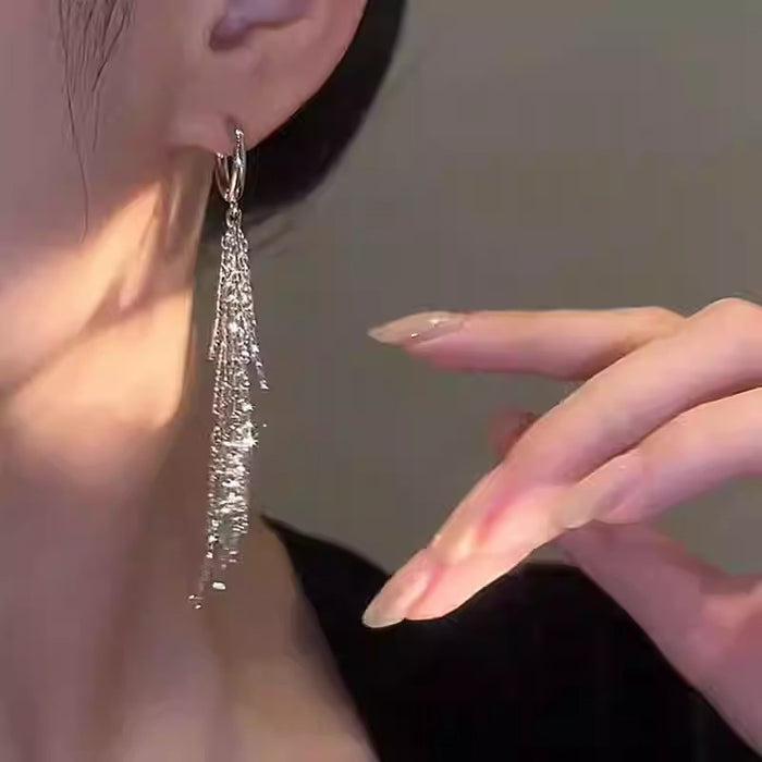 Wholesale Stylish Long Tassel Round Earrings
